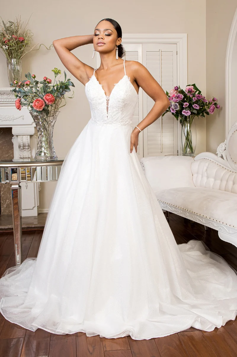 Elizabeth K - GL1905 - Broderad bodice Sweetheart A-line brudklänning