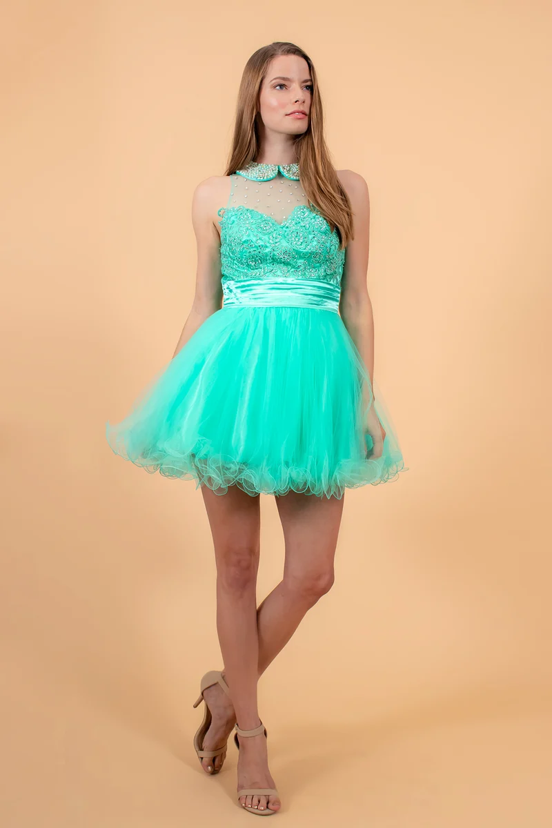 Elizabeth K - GS2032 - Layered Tylle Sweetheart Cocktail Klänning - Kort