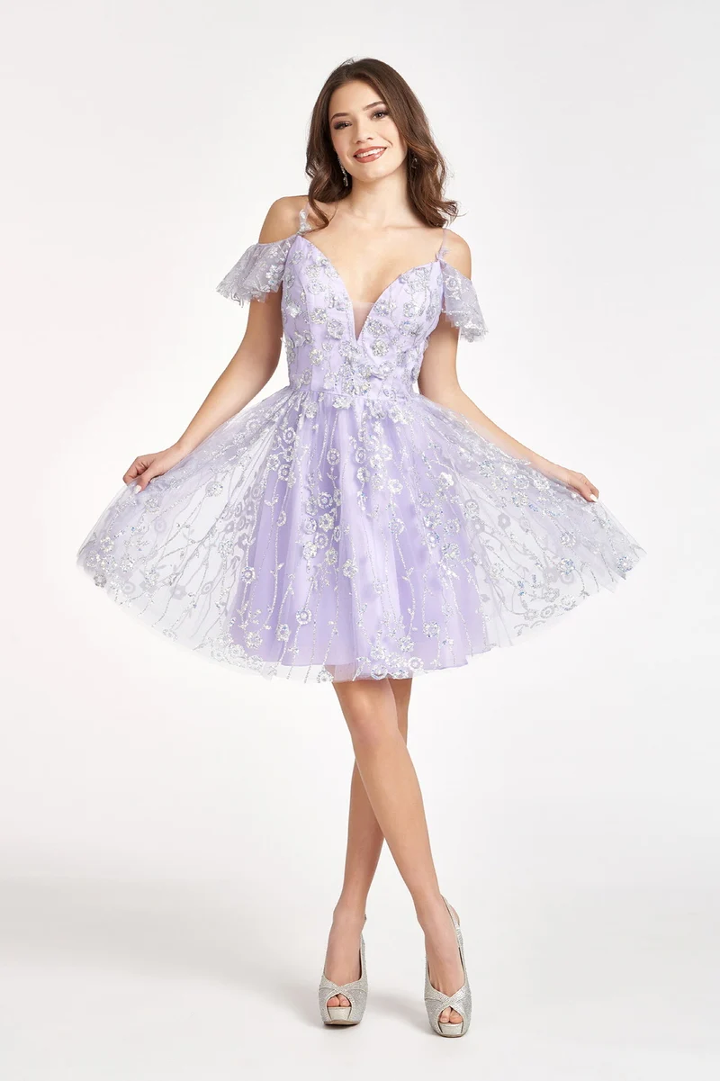 Elizabeth K - GS1996 - 3D blommig applikation Sweetheart cocktailklänning - kort