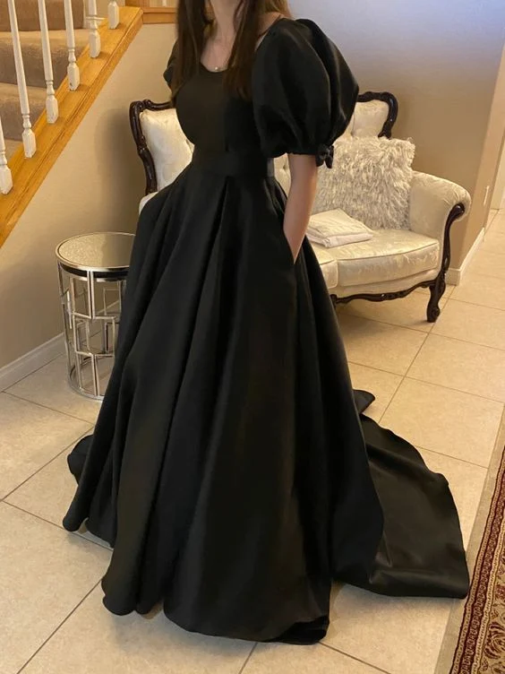 Elegant svart formell klänning festklänningar kvällskläder