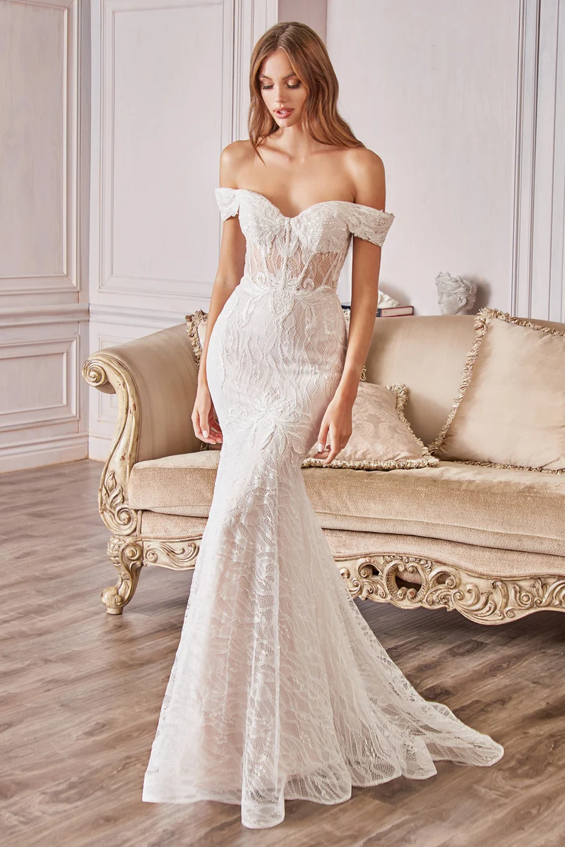 Off the Shoulder brudklänning i spets från Andrea & Leo Couture - A0666W JOLIE