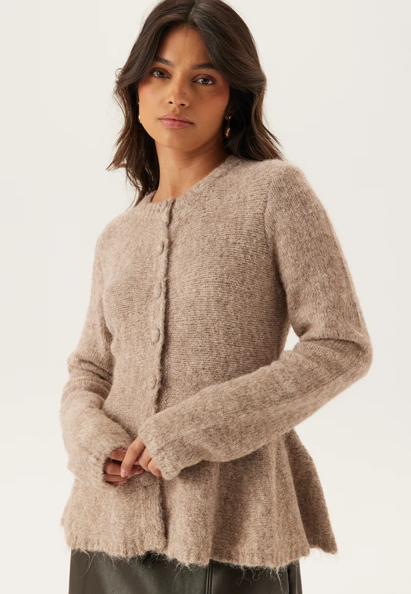 Objsaggia Re Ls Peplum Knit Cardigan
