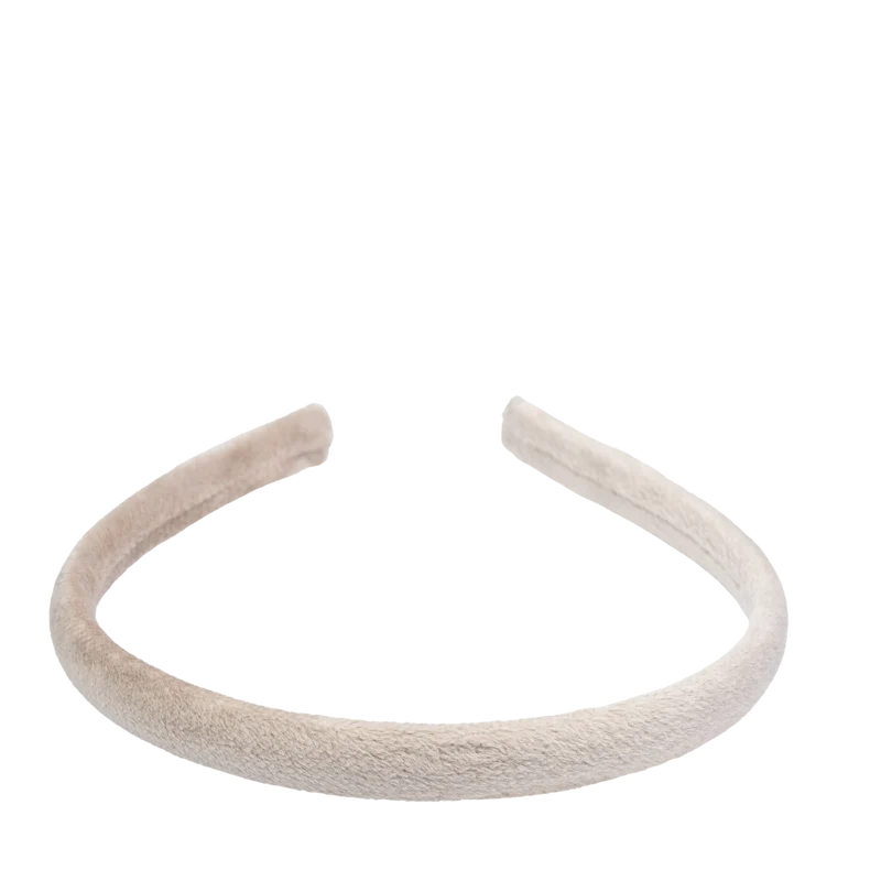 Velvet Hair Band Thin - Dark Sand