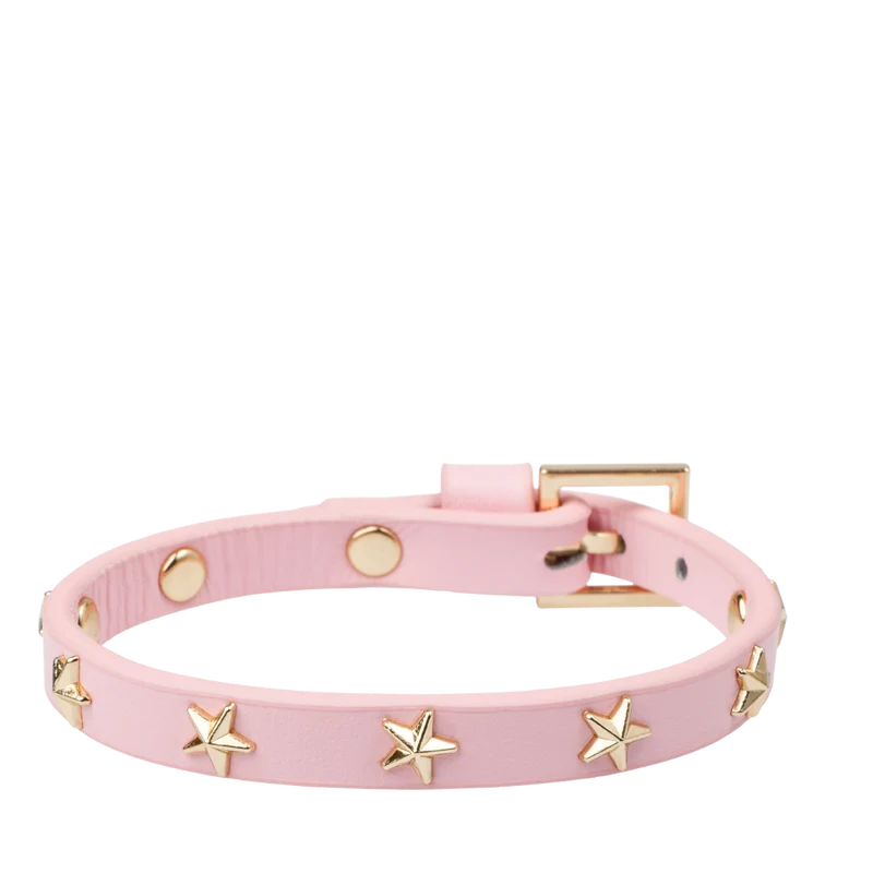 Leather Star Stud Bracelet Mini - Cotton Candy