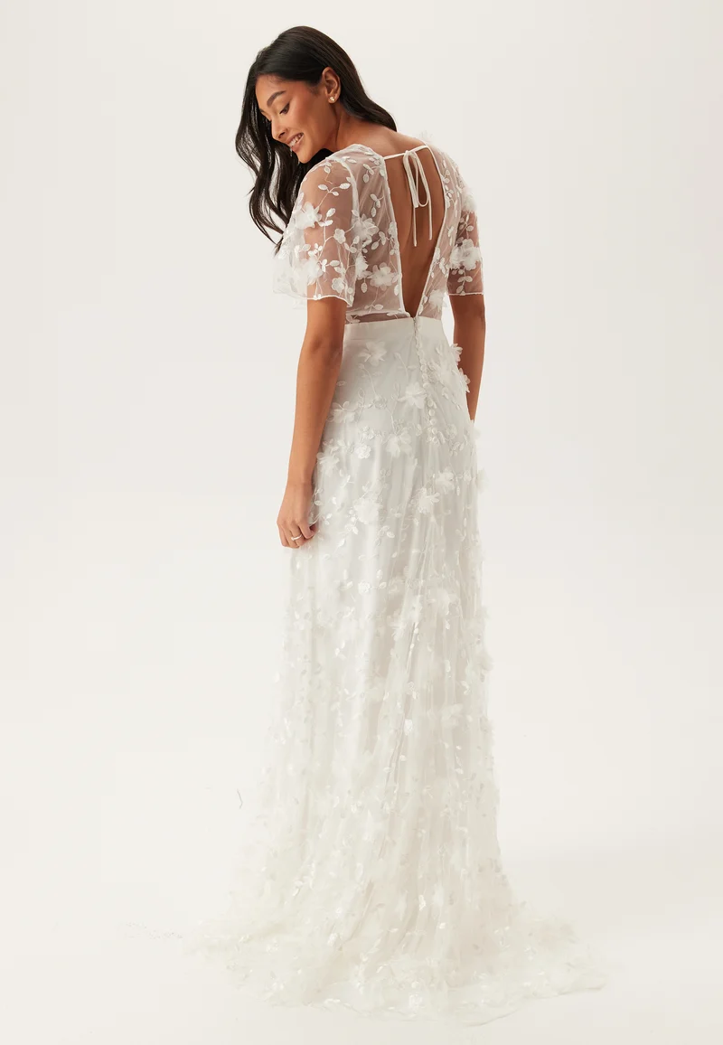 Embroidered Floral Wedding Gown