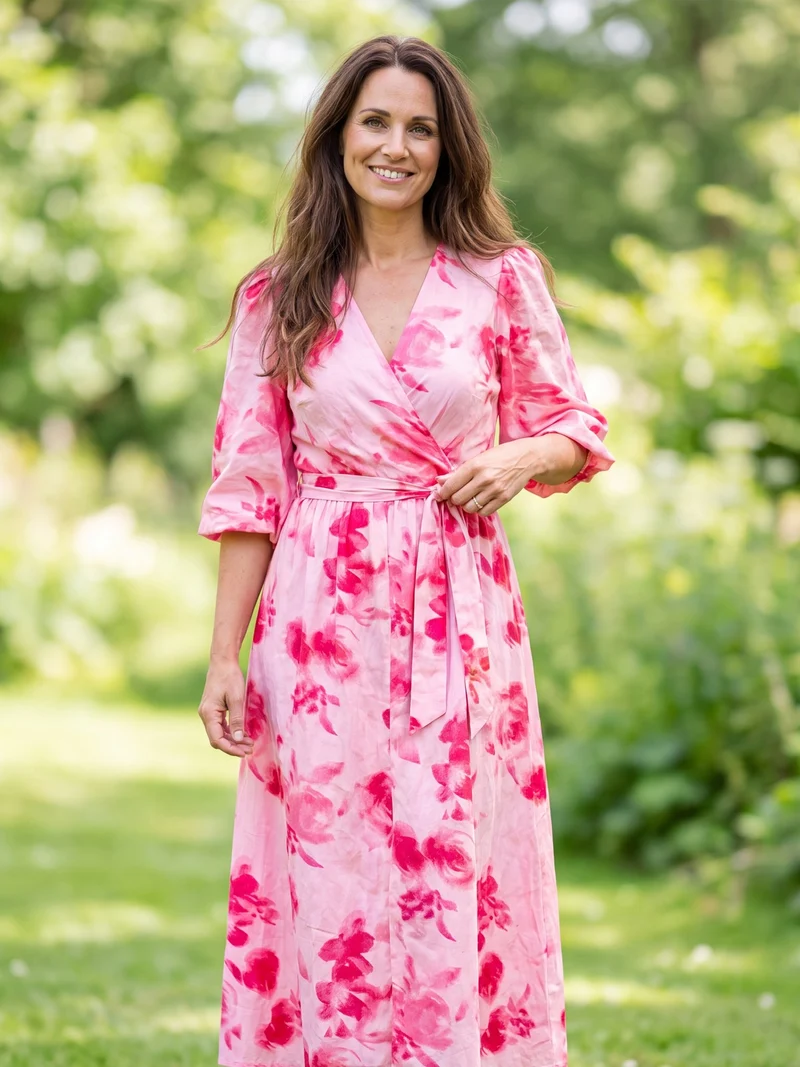 Sophie | Långärmad midiklänning med blommönster
