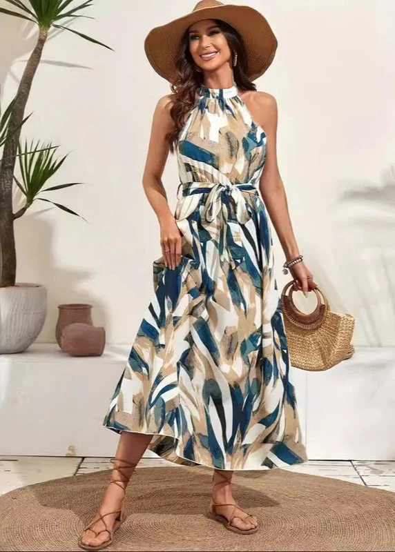 Olivia | Elegant Hög Midja Klänning för Vår och Sommar