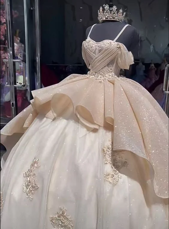 Lyxig Quinceanera Balklänning Balklänning med Applikation Korsett