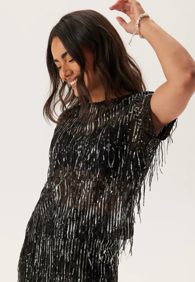 Onlspacy Ss Sequins Top