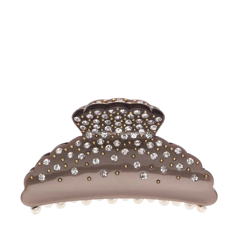 Crystal Hair Claw Large - Soft Brown