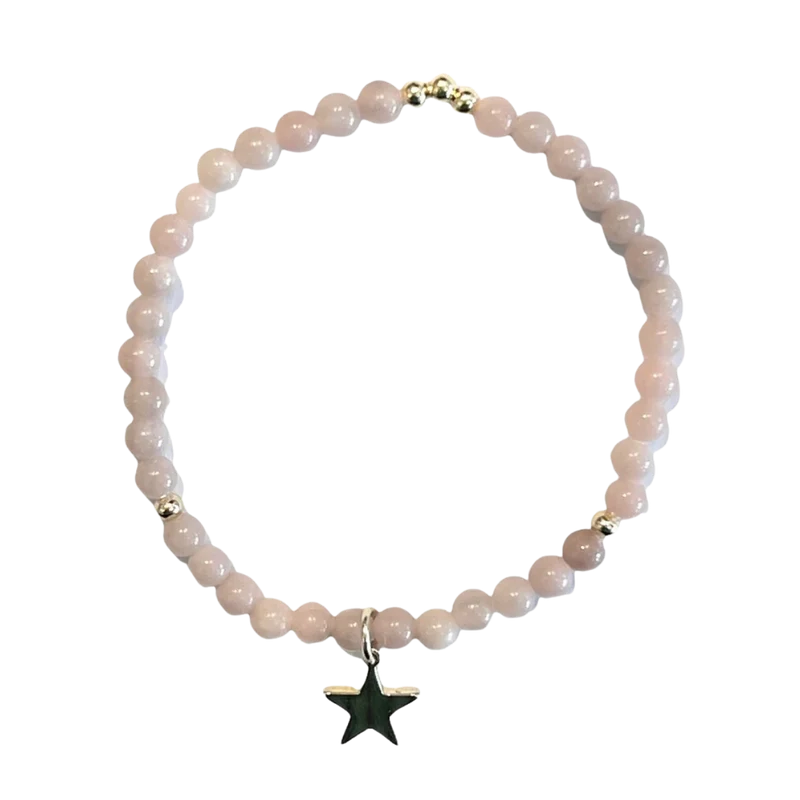 Stone Bead Bracelet 4 mm - Rose