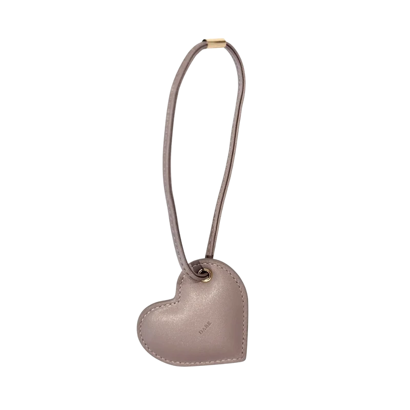 Heart Bag Charm - Warm Taupe