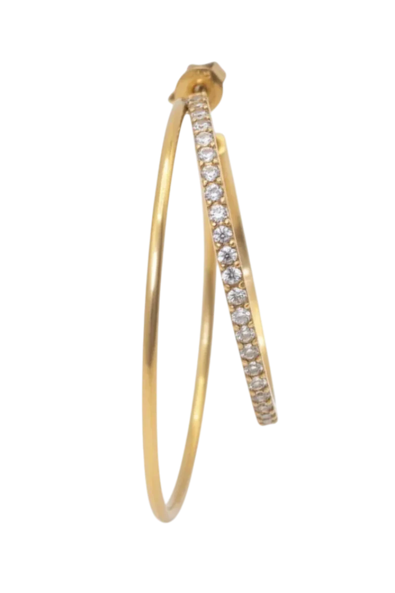 Jane Kønig - Double Olympia Hoop With Stones - Golden