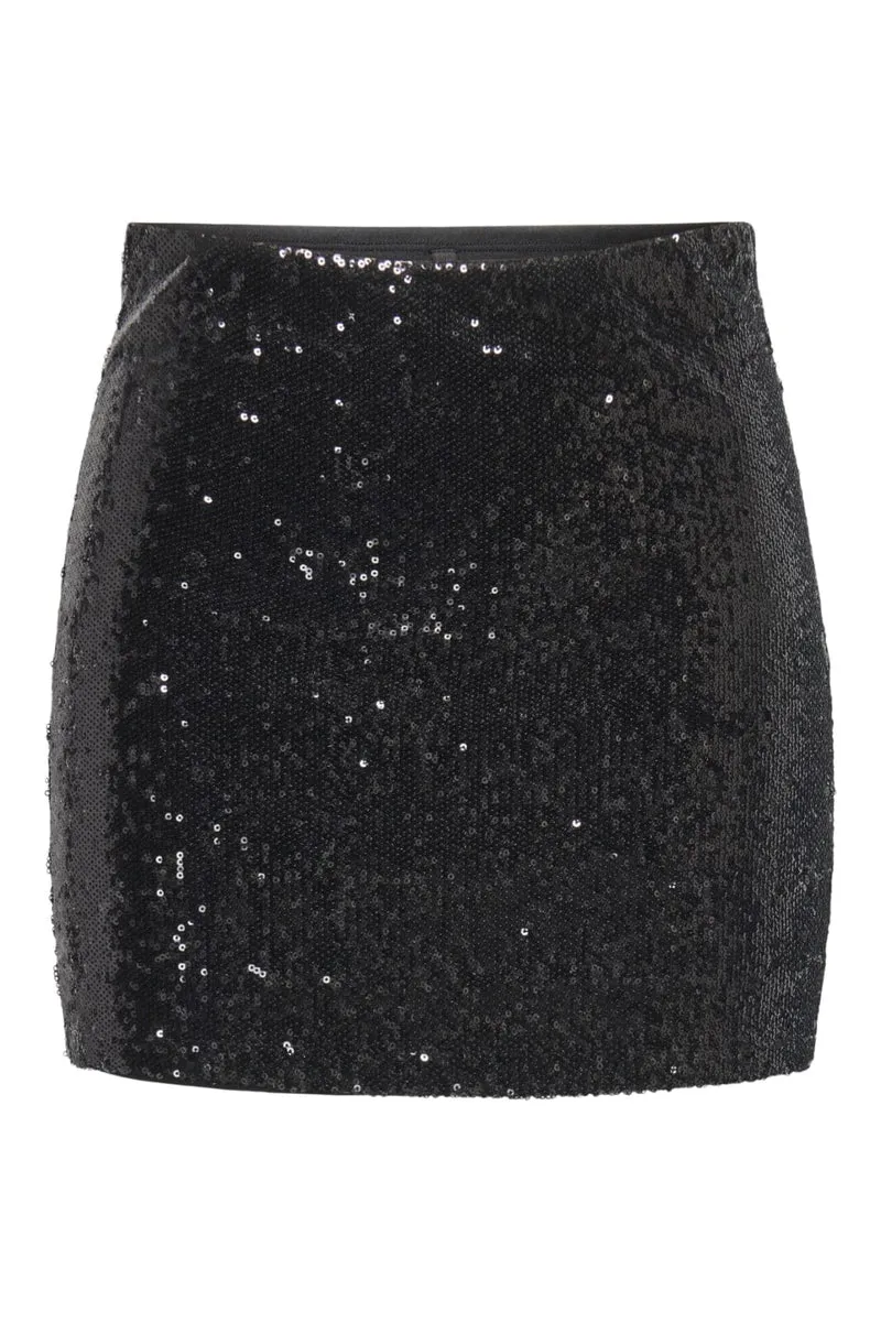 Only - Onlsimone Short Sequins Skirt - 4891797 Black Black Sequins