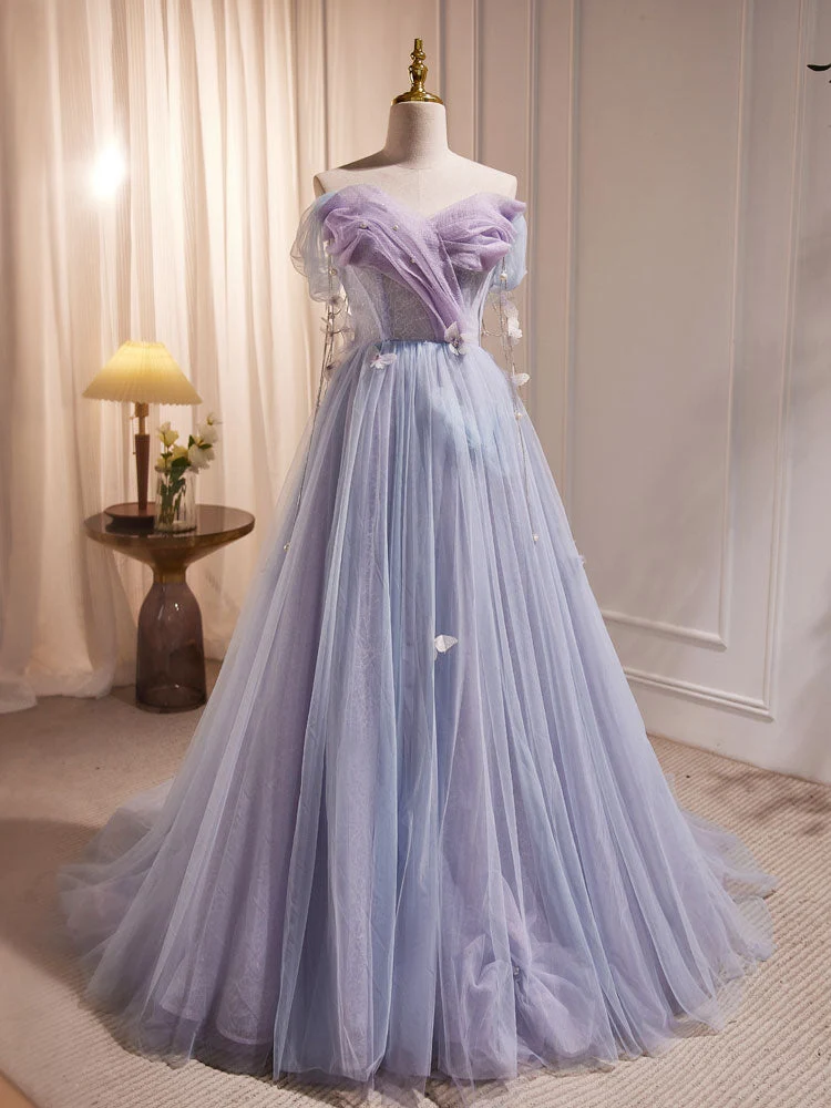 Princess Lavender Tyll Sweetheart Evenemangsklänning Lång balklänning