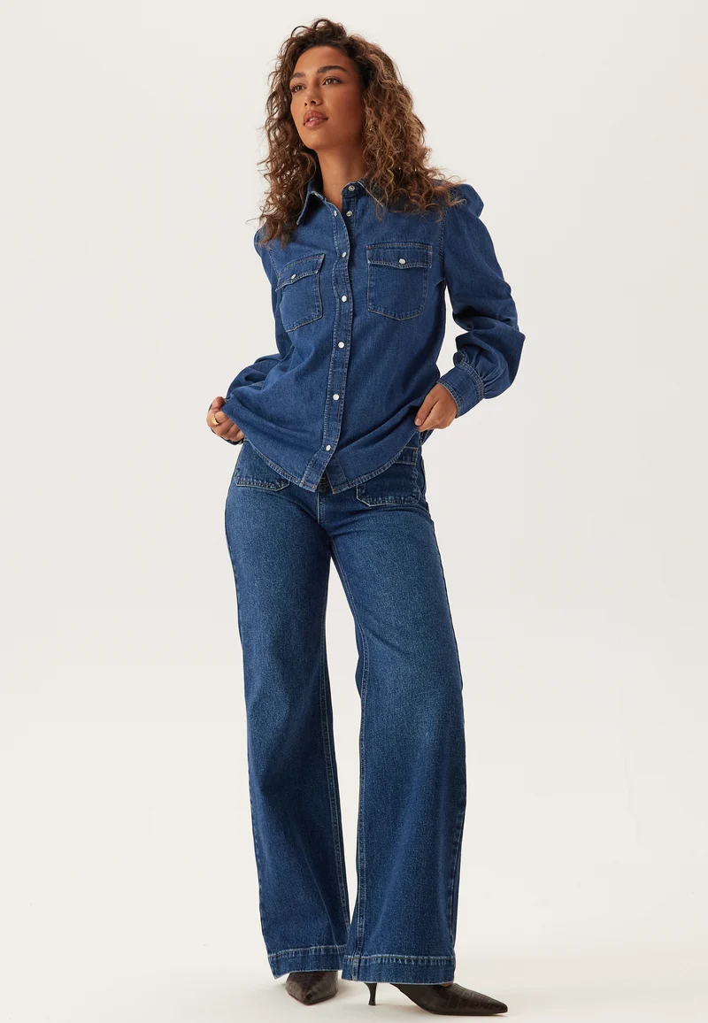 Reg Puff Sleeve Denim Shirt
