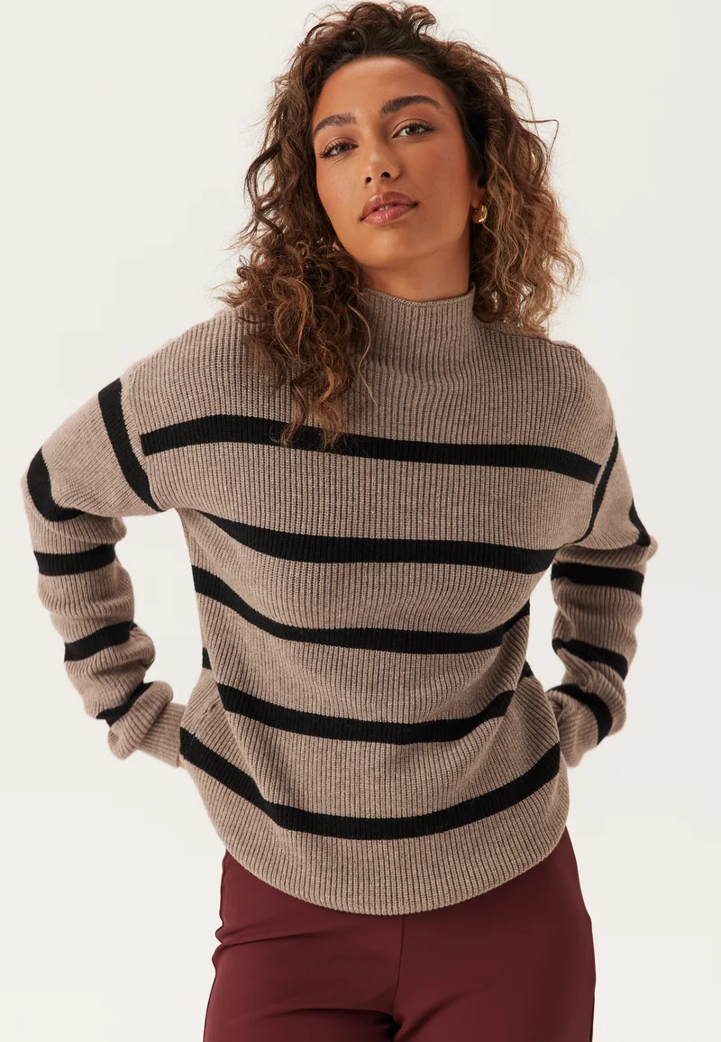 Viril Mockneck L/S Knit Rib Top
