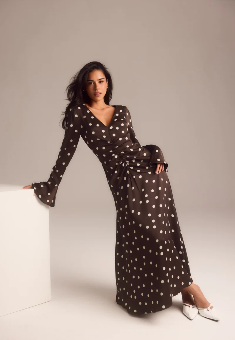 Ruched Front Midi Dress