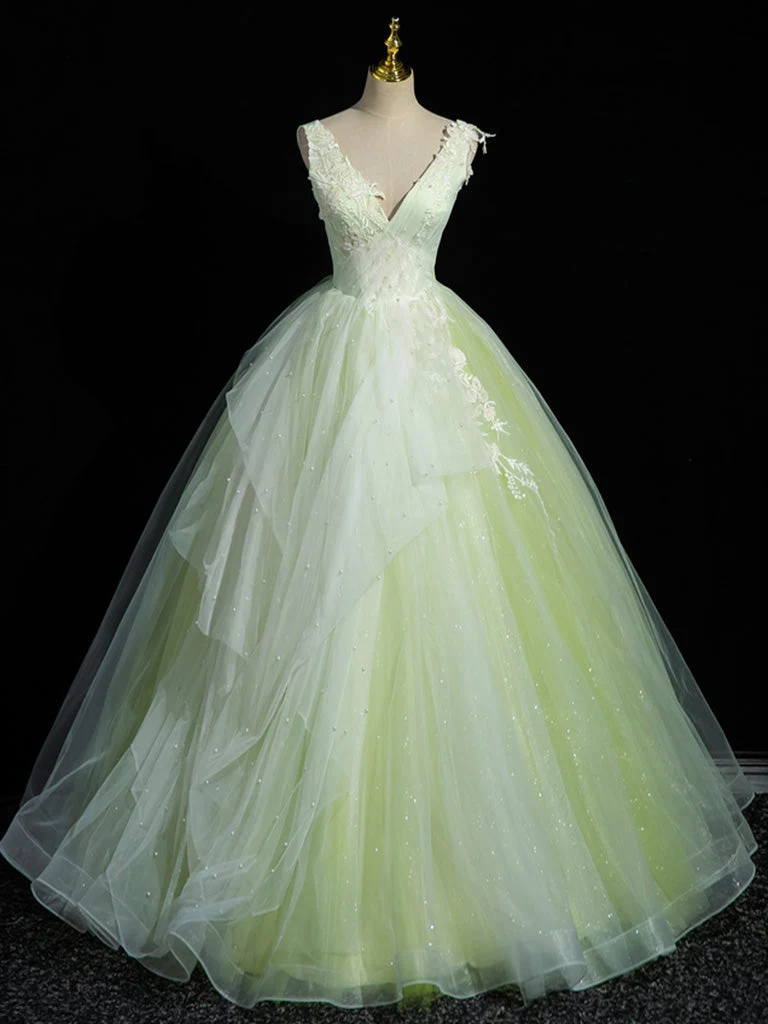 Påsklilja V-ringad balklänning Quinceanera Dress Sweet 16 Dress