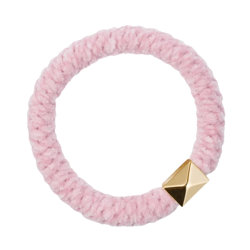 Fluffy Fat Hair Tie W/Gold - Cotton Candy