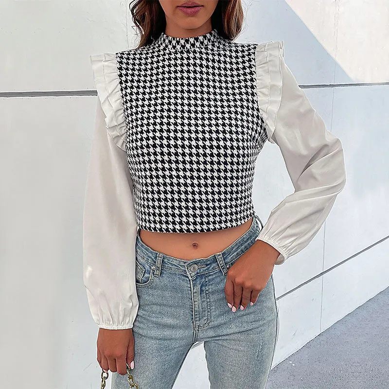 Emma | Trendig Cropped Långärmad Topp