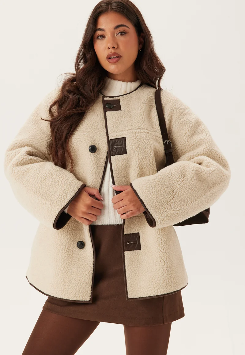 Pcjulie Reversible Teddy Coat
