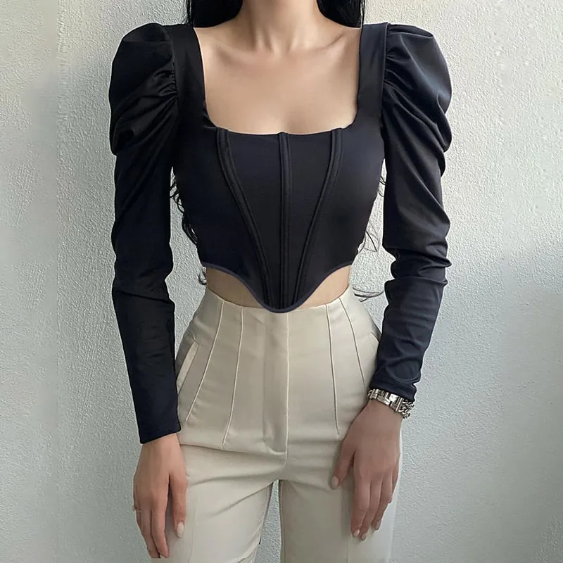 Emma | Elegant Slim Fit Top med Puffärmar