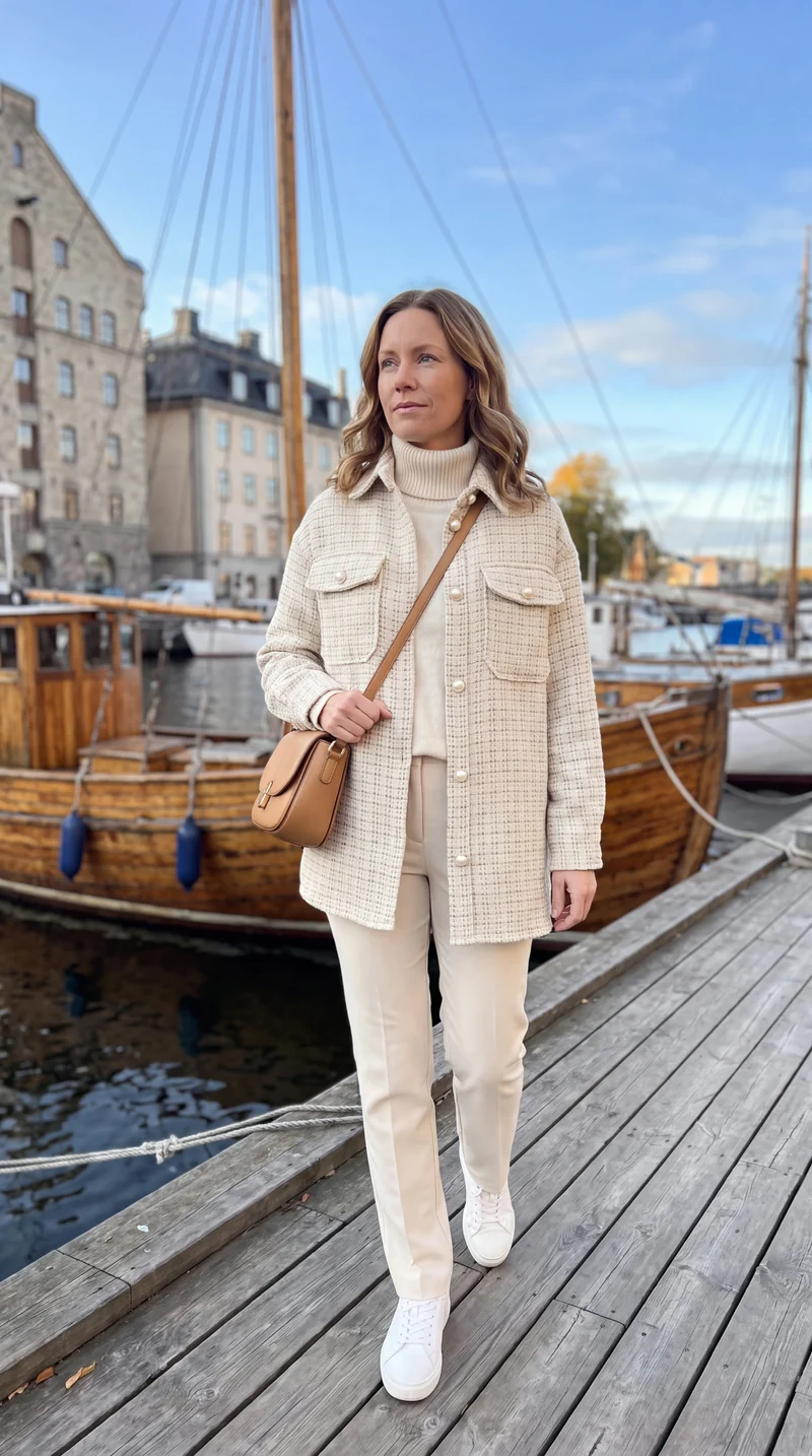 Olivia | Lång Rutig Höstskjorta med Avslappnad Passform