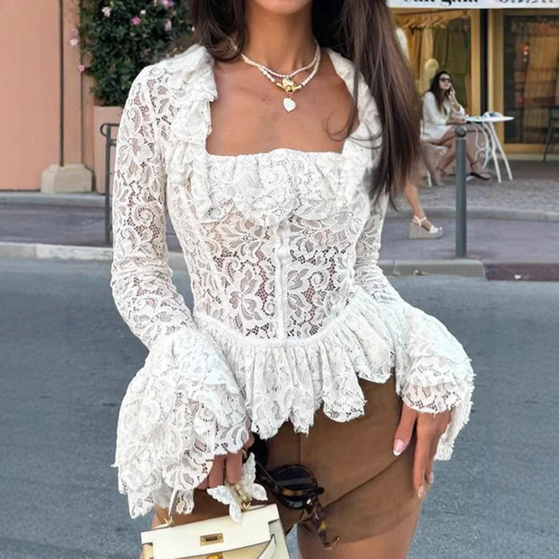 Emma | Elegant Kortärmad Topp med Blommönster