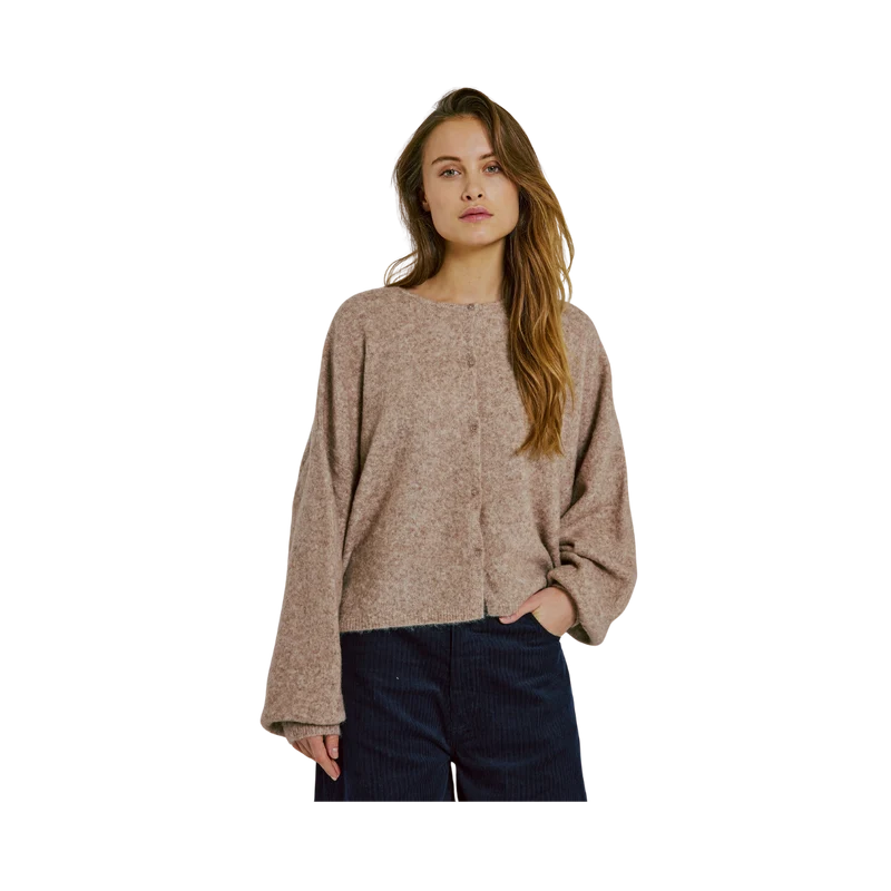 Halli Button Knit Cardigan - CAMEL