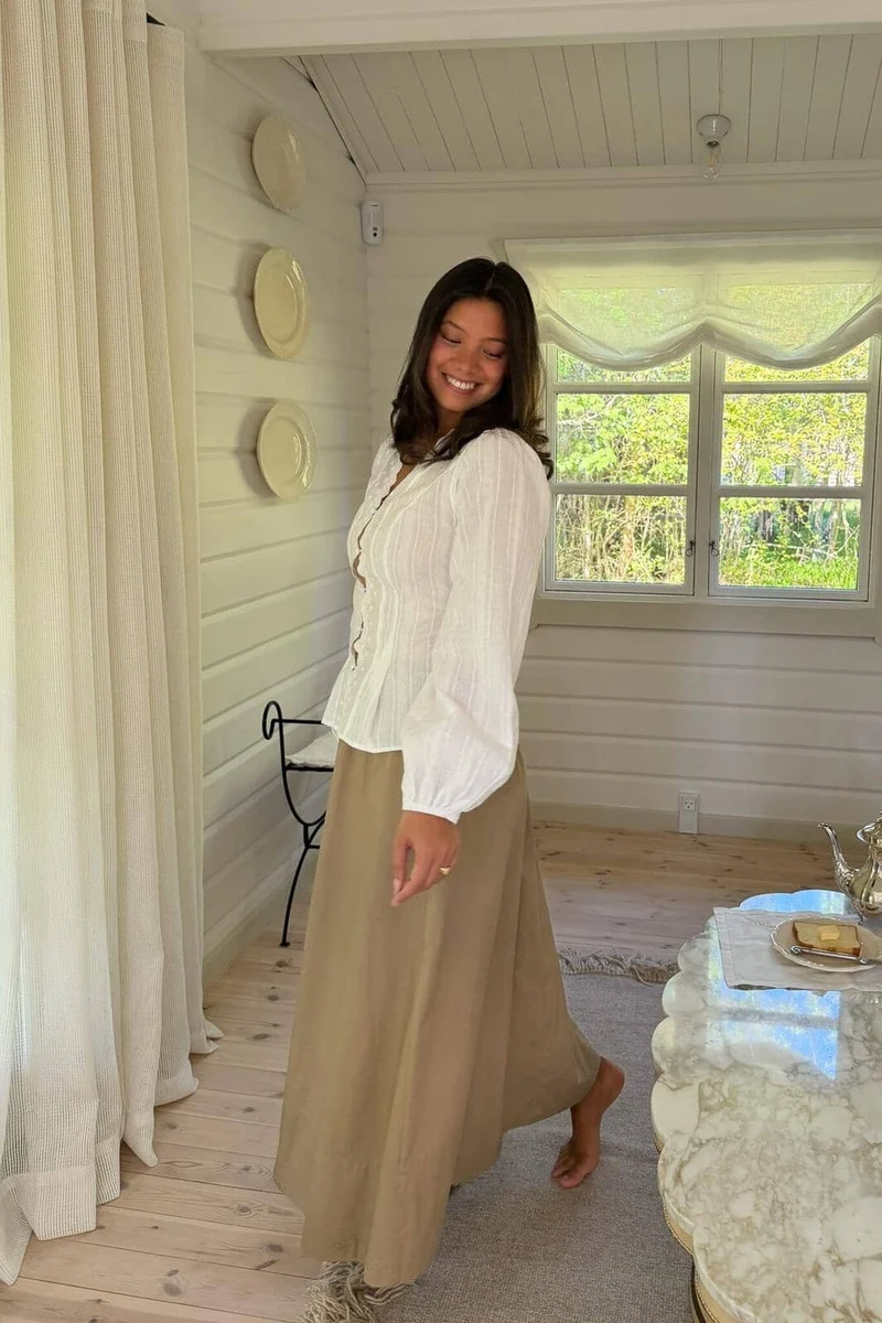 BYIC - Milleic Long Skirt A25242 - Beige Khaki