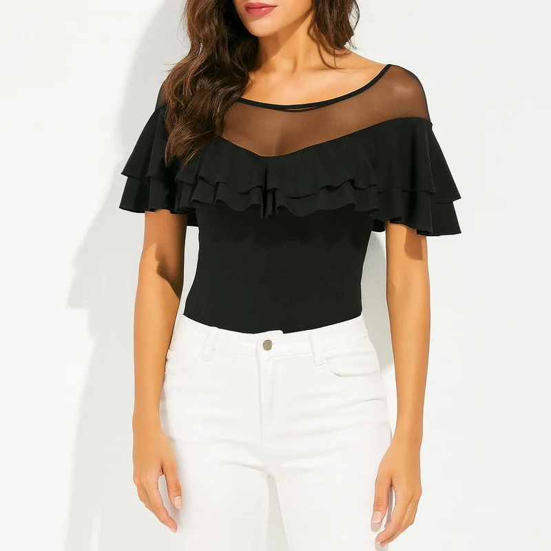 Emma | Elegant Långärmad Topp med Transparent Detalj