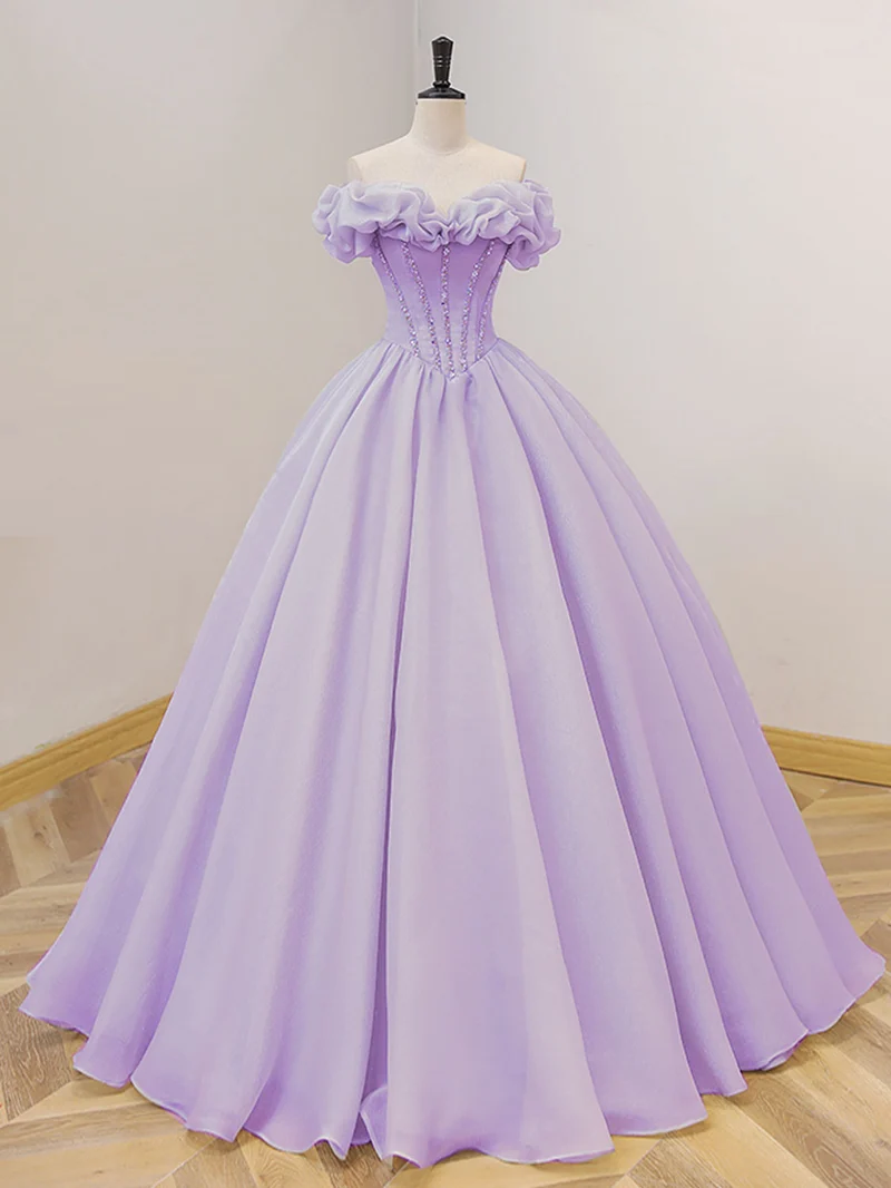Lilac Off The Shoulder Disney Princess Balklänning Quinceanera Klänning