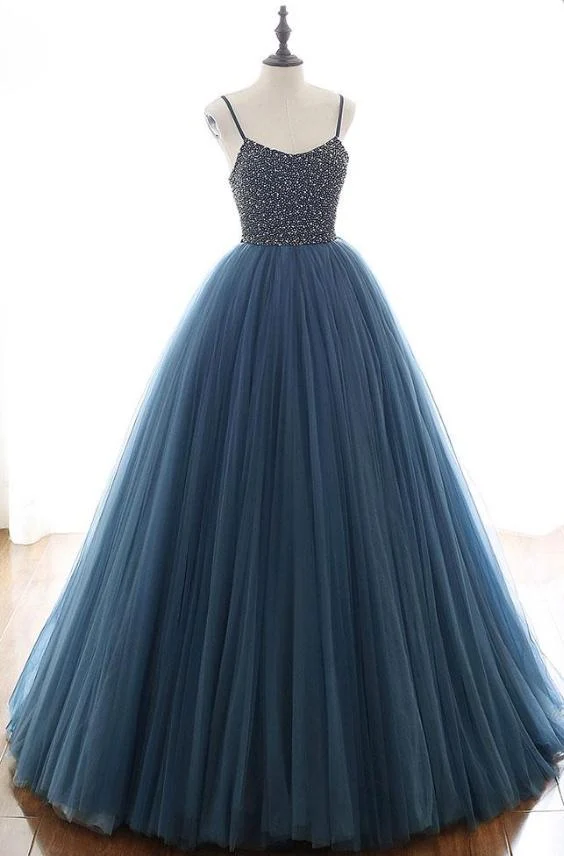 Poofy Oxford Blue Tulle Balklänning Balklänning