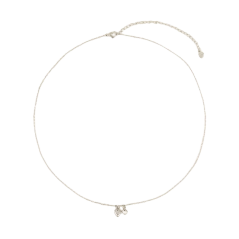 Necklace 2 Heart Stones - 1500 Silver