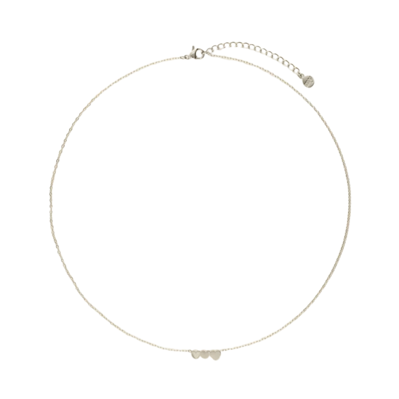 Necklace Set 3 Hearts - Silver