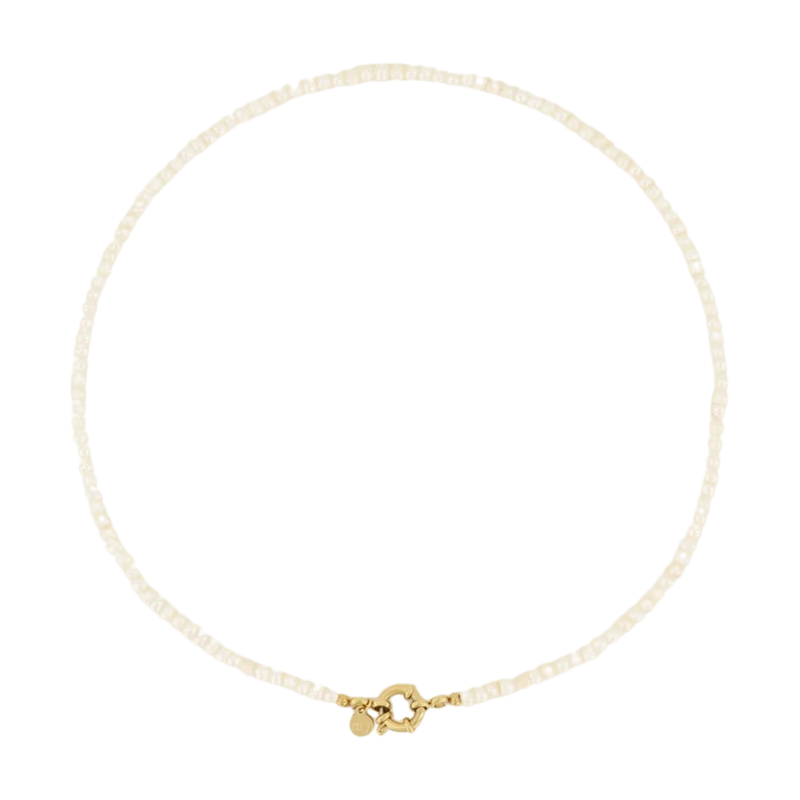 Necklace Pearl With Lock - 1200 Gold