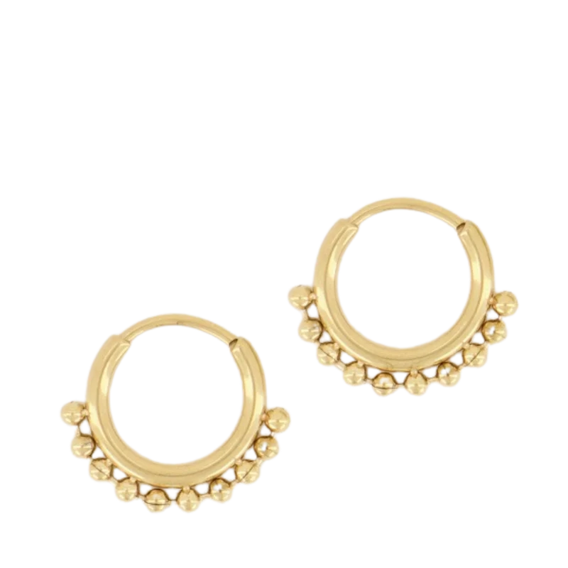Oorringen Klein Bolletjes - 1200 Gold