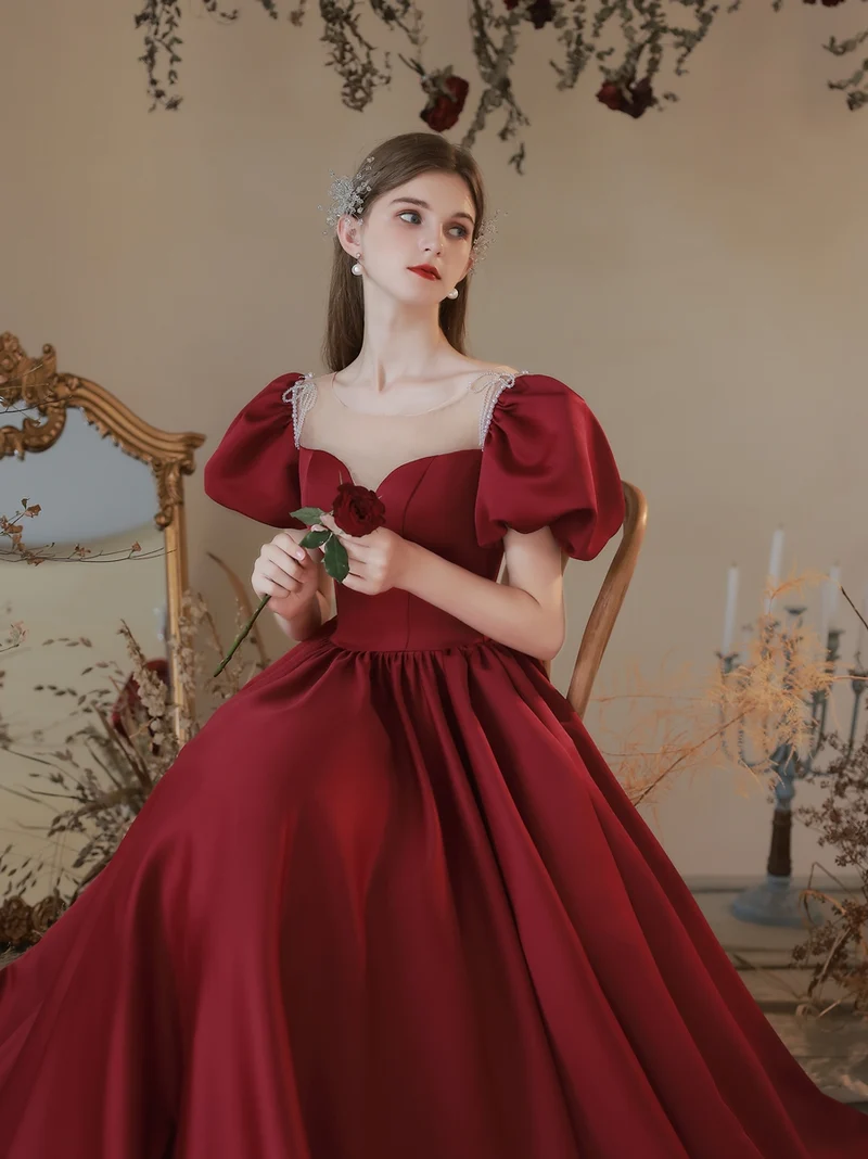 Rödbrun Cinderella Princess Balklänning