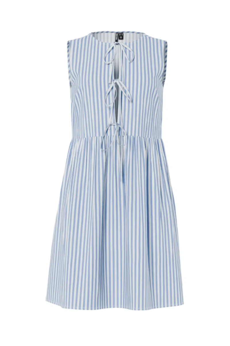 Pieces - Pcjolly Sl Tie Short Dress - 4904287 Hydrangea Bright White