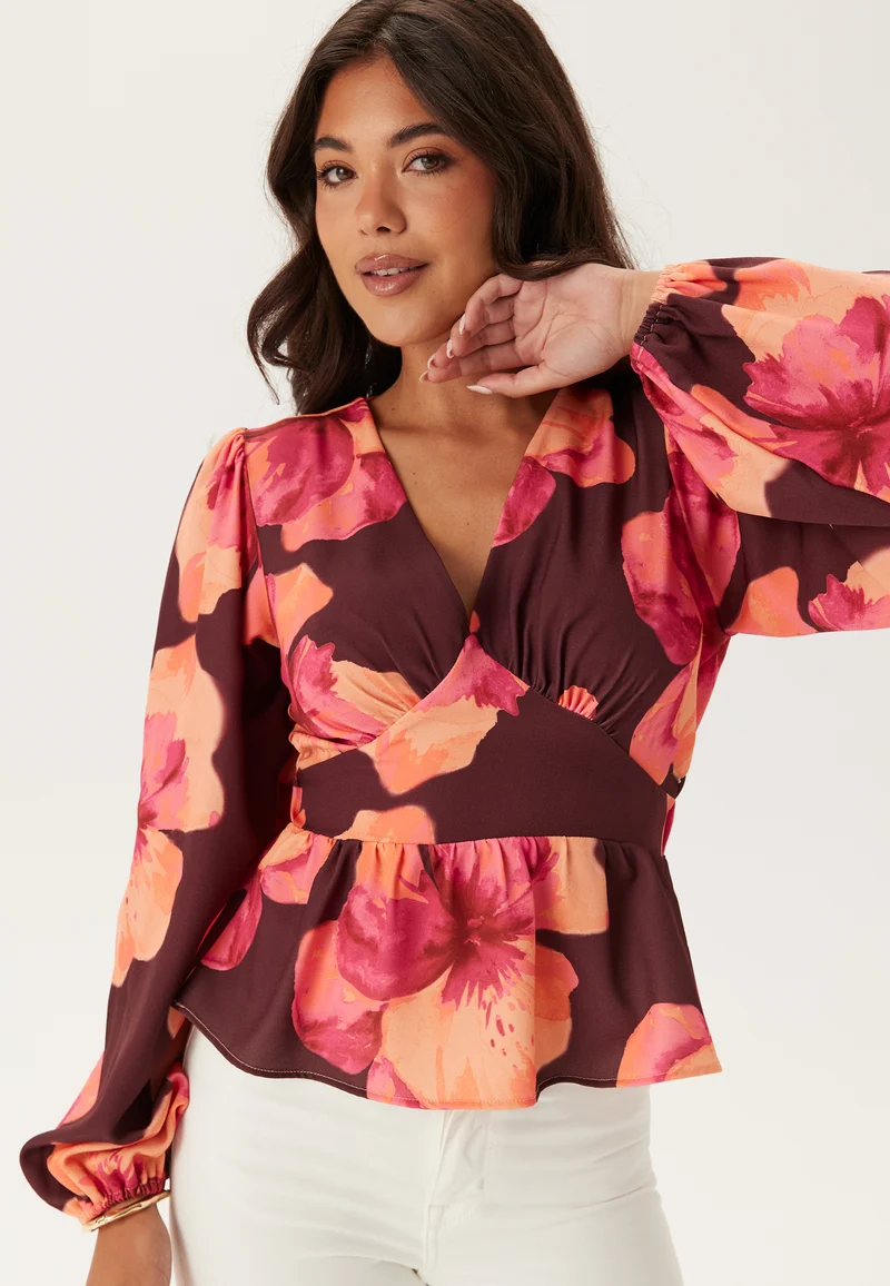 V-neck L/S Blouse