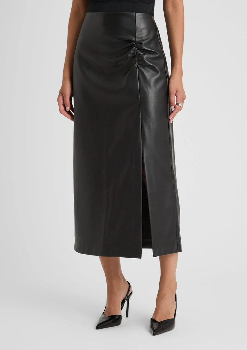 Emma | Elegant Slim Fit Höstkjol i Konstläder