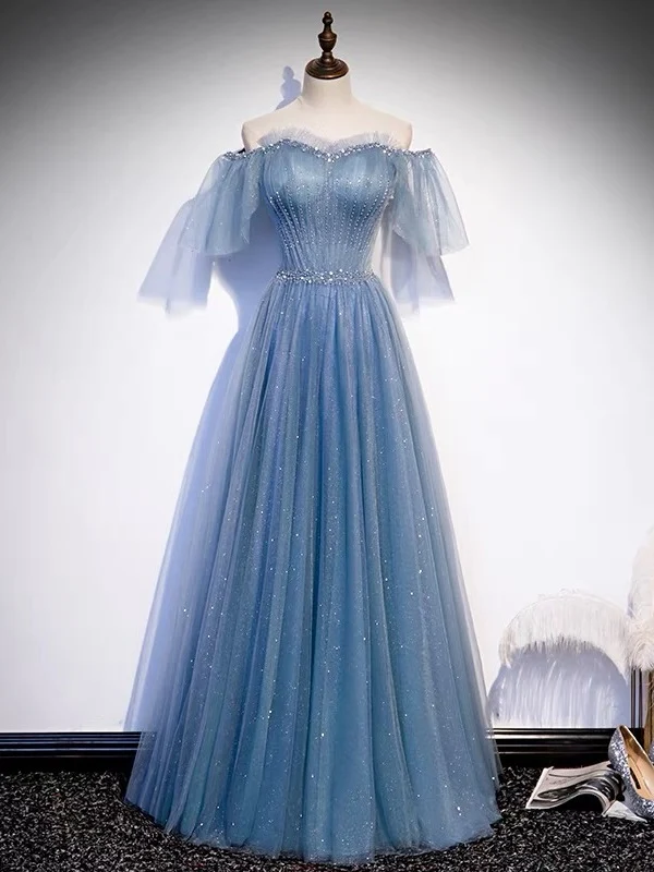 Glitter Fairytale Tyll Dusty Blue Balklänning