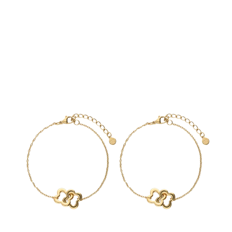 Bracelet set forever connected clover - Gold