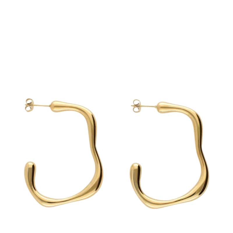 Earring irregular hoop - Gold