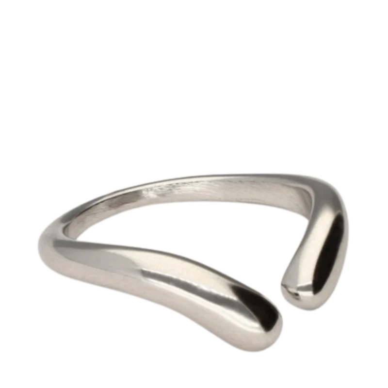 Ring open V shape OS - Silver