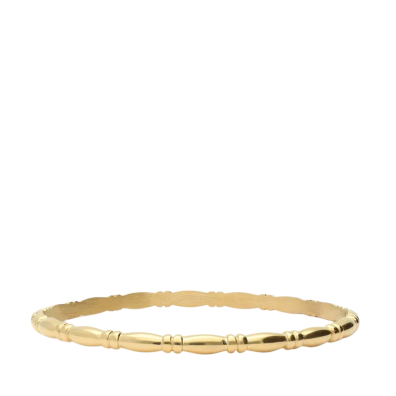 Bangle oval bamboo - 1200 Gold