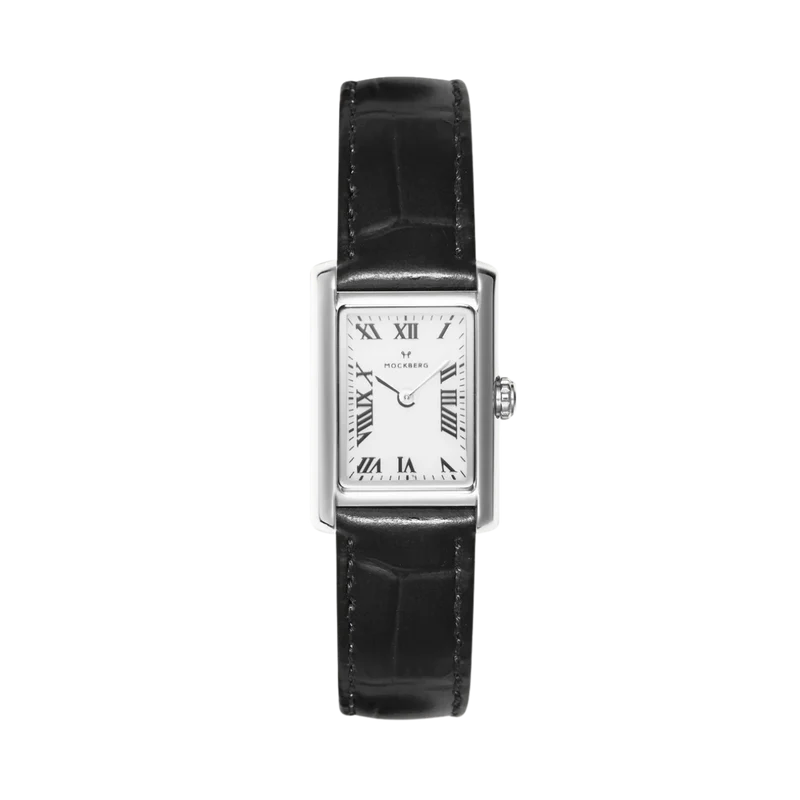 Timeless Black Leather Silver Watch - Silver