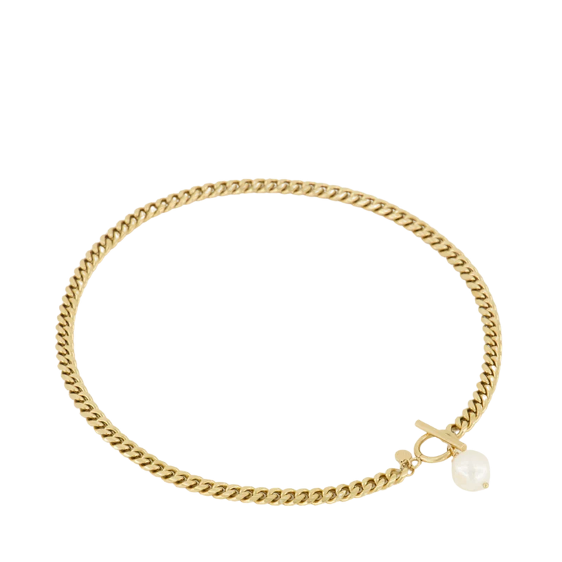 Necklace Switch With Pearl - Gold