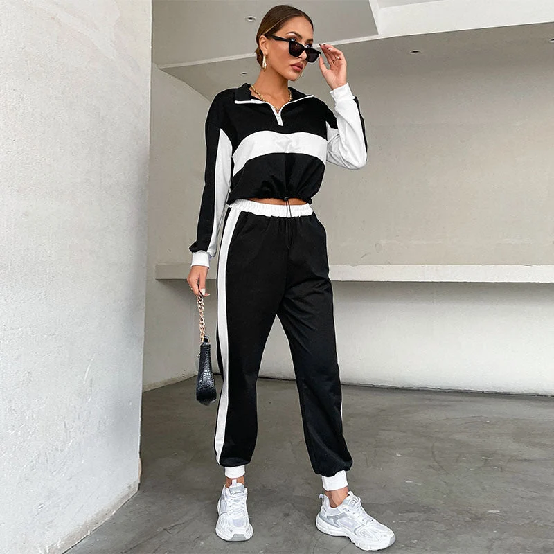 Olivia | Trendig Tvådelad Patchwork Outfit